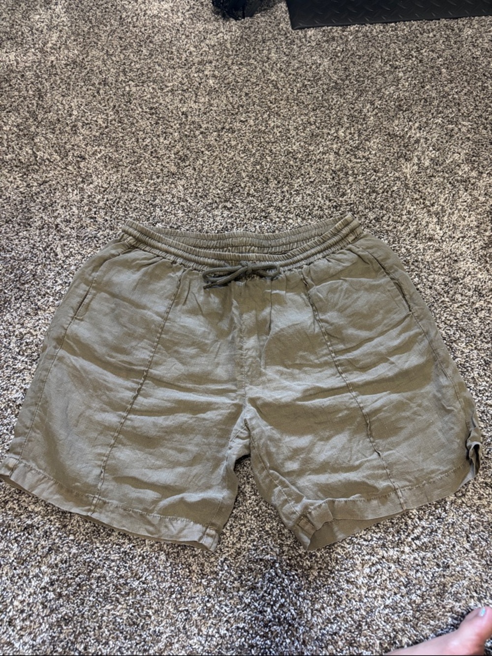 Women's Casual Olive Drawstring Shorts